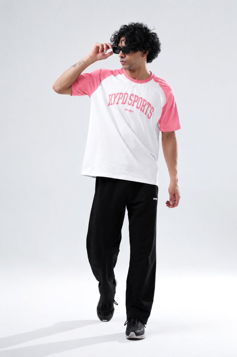 Peach/White Raglan Oversized T-Shirt