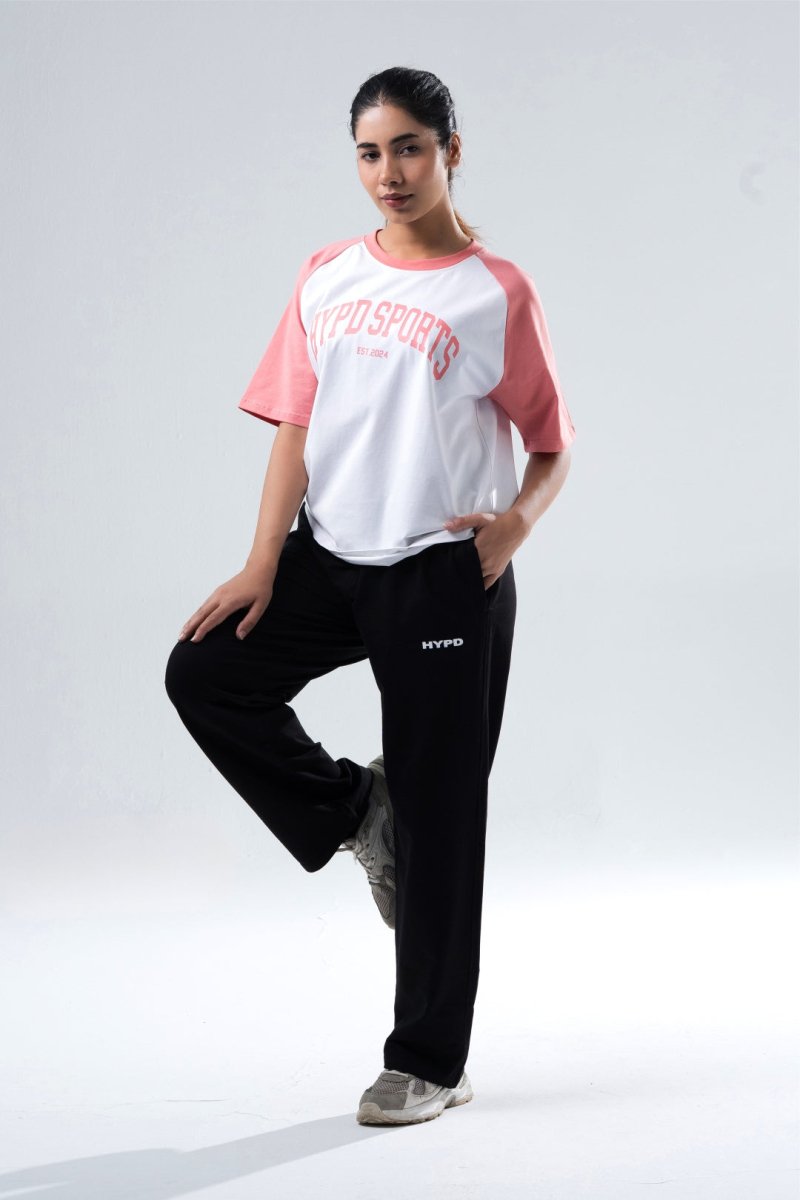 Peach/White Raglan Oversized T-Shirt Women