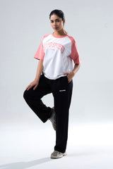 Peach/White Raglan Oversized T-Shirt Women