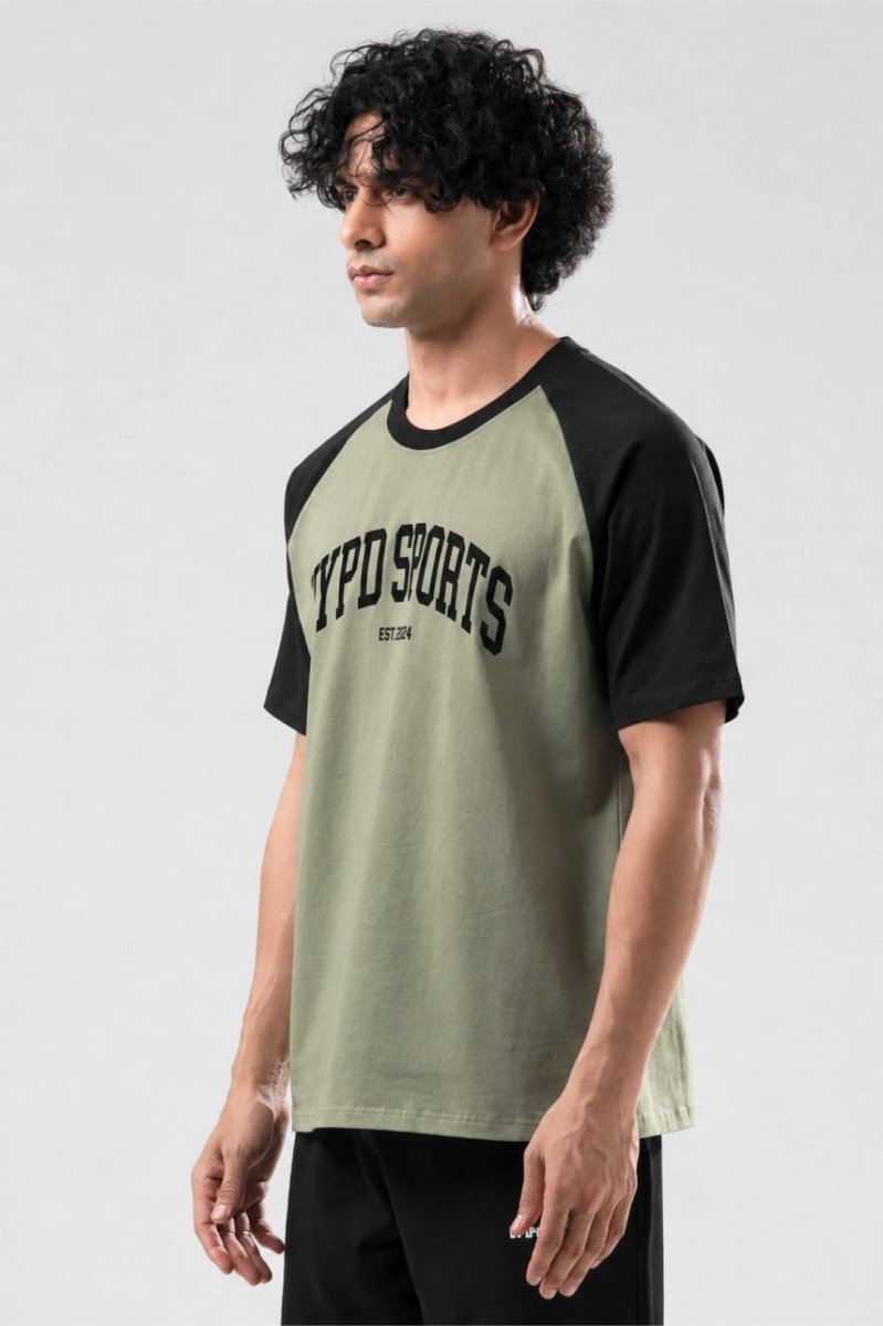 Pista/Black Raglan Oversized T-Shirt