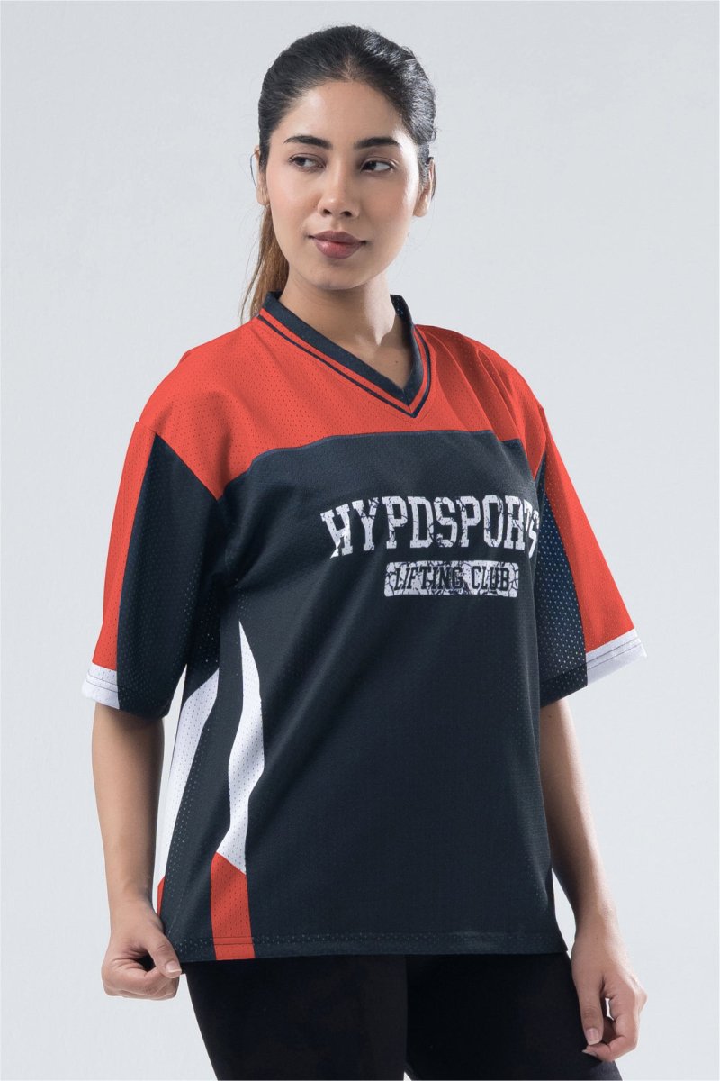 Red Lifting Club Oversized Training Jersey For Her