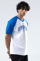 royal/white raglan oversized t-shirt men 