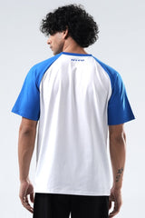royal/white raglan oversized t-shirt men 