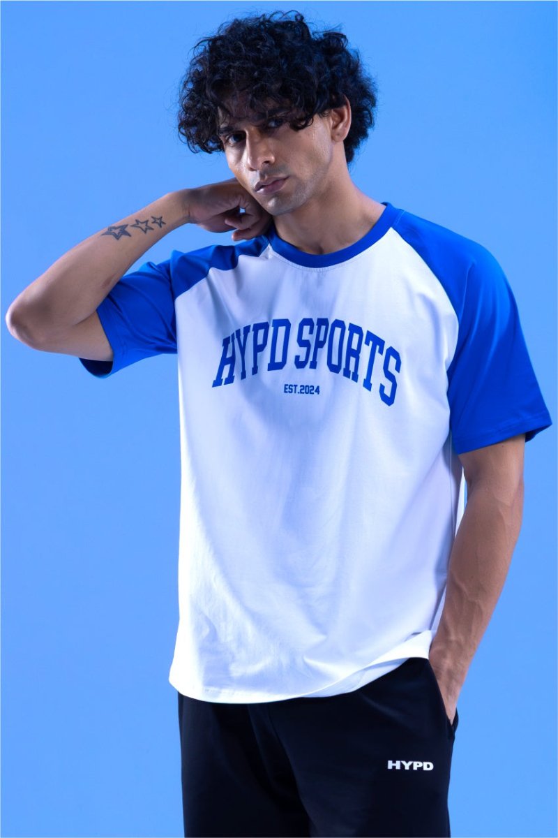 Royal/White Raglan Oversized T-Shirt