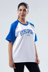 Royal/White Raglan Oversized T-Shirt Women