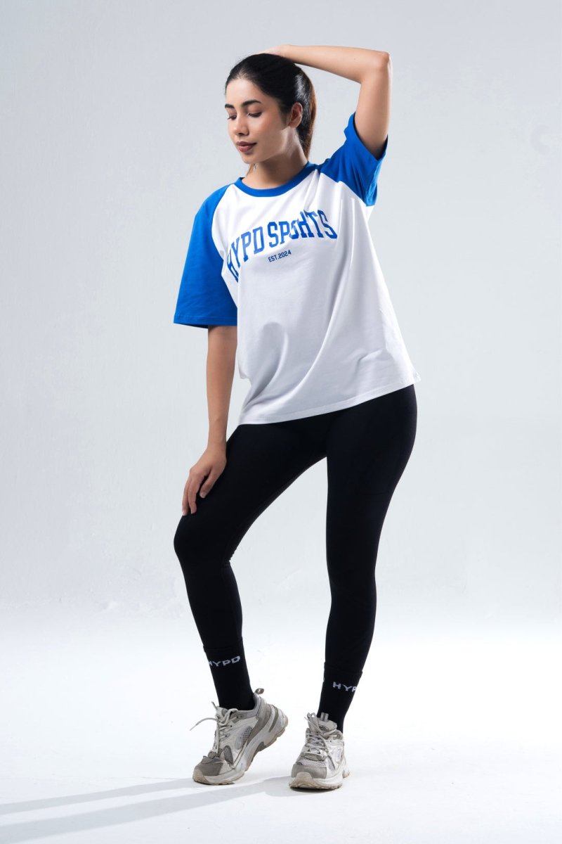 Royal/White Raglan Oversized T-Shirt Women