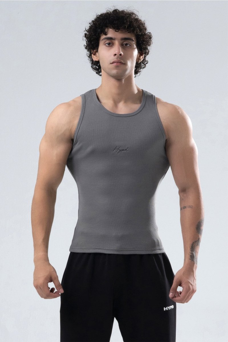 Steel Grey Signature Ribbed Vest