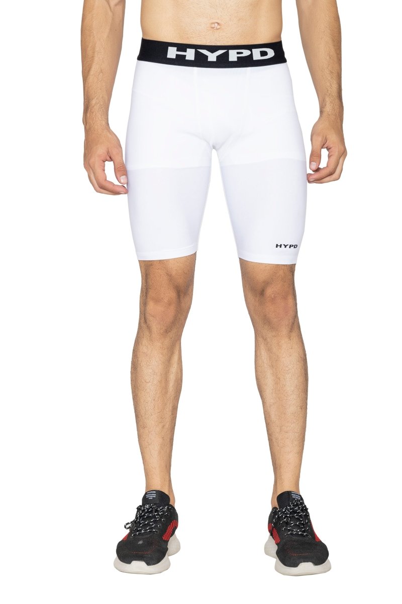 White Dynamic Compression Shorts - HYPD Sports