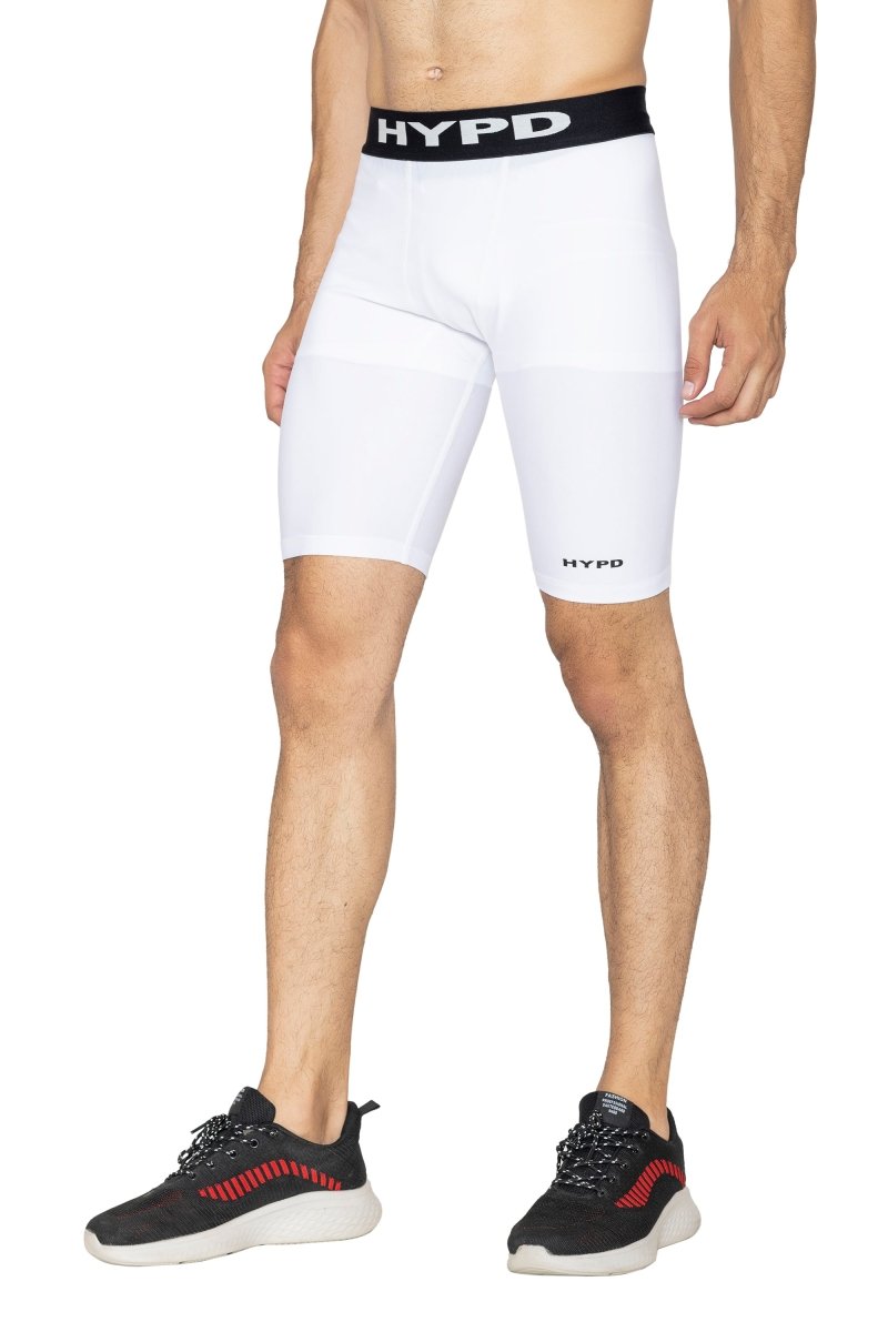 White Dynamic Compression Shorts - HYPD Sports