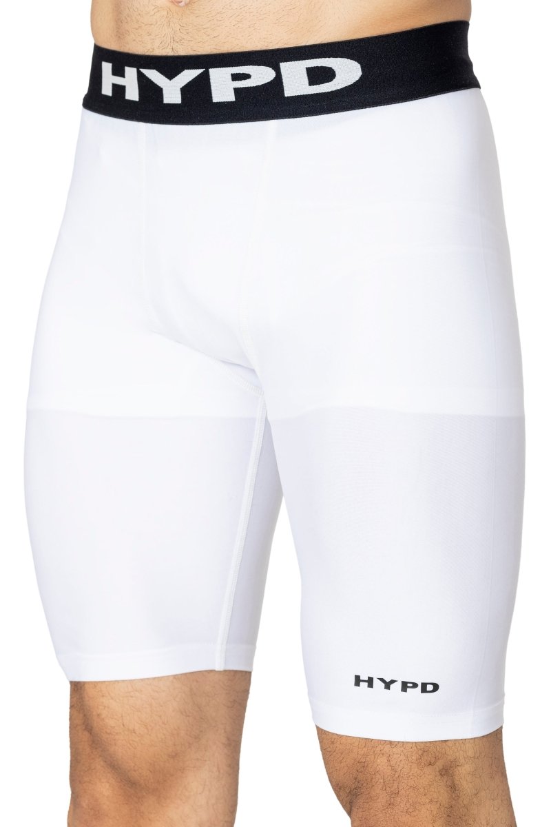 White Dynamic Compression Shorts - HYPD Sports