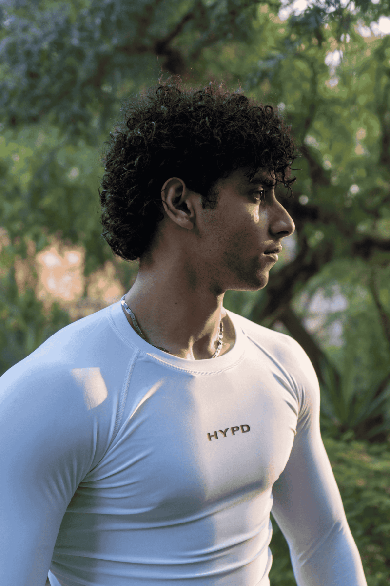 White Dynamic Compression T-Shirt Full Sleeves - HYPD Sports