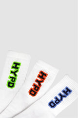 White High Ankle Socks Pack of 3 - HYPD Sports