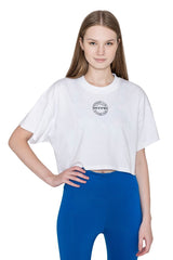 White Infinity Crop Top - HYPD Sports