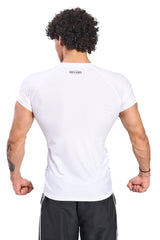 White Legacy Compression T-Shirt With Black Print - HYPD Sports