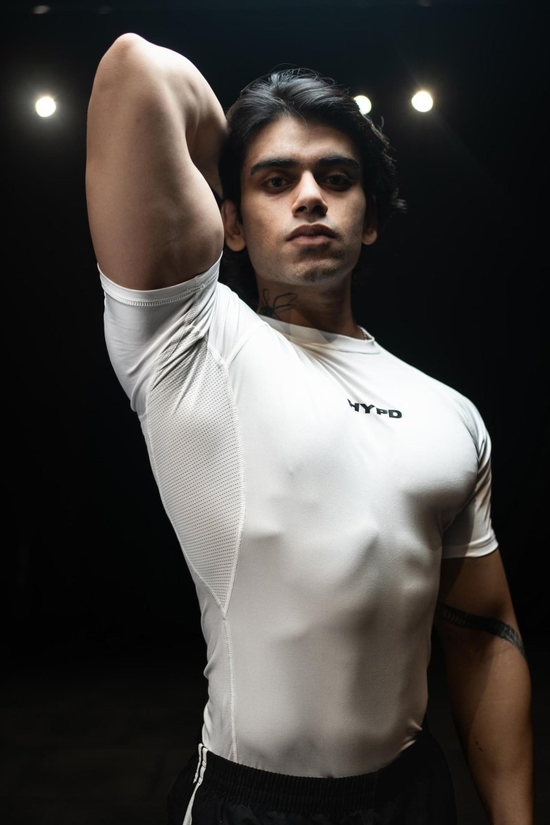 White Mesh Compression T-Shirt