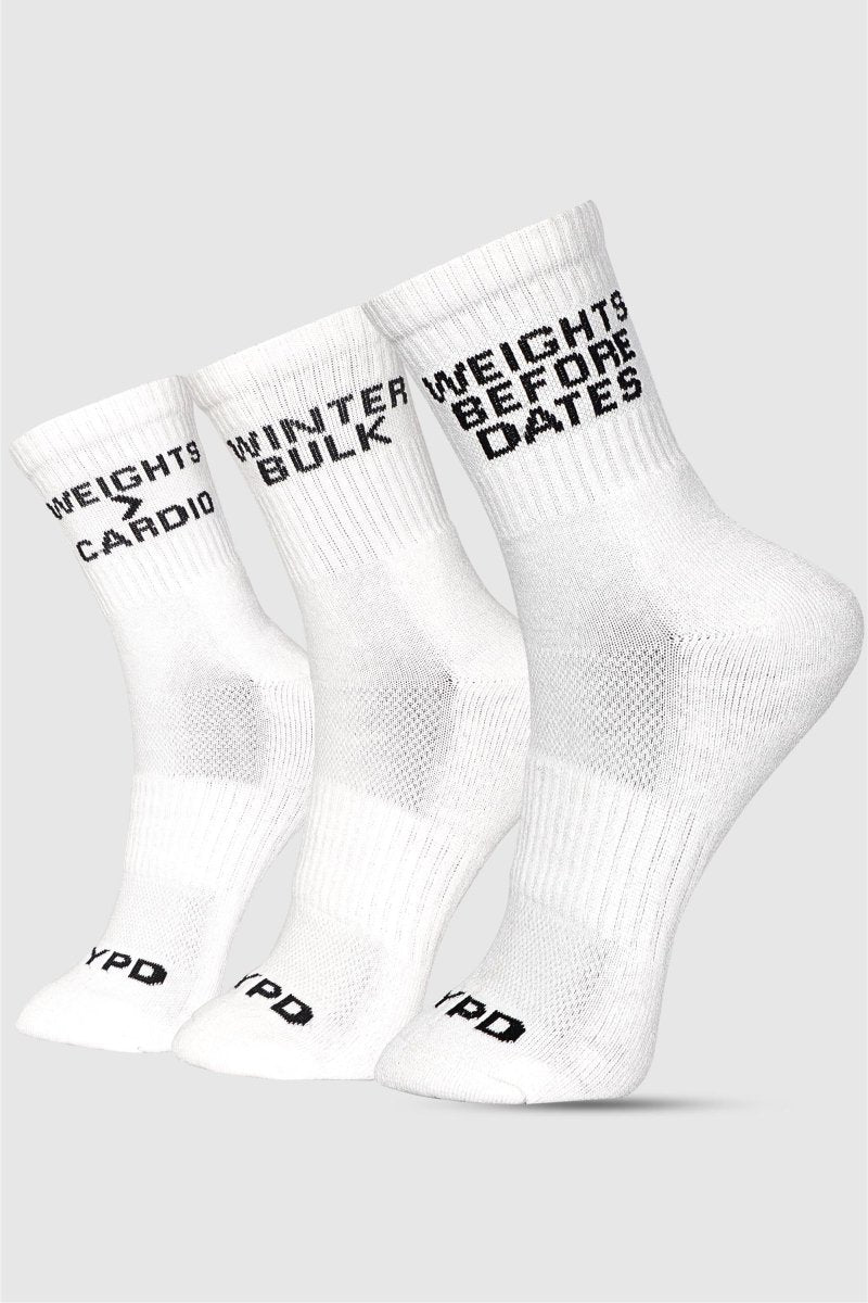 White Pack of 3 Socks - HYPD Sports