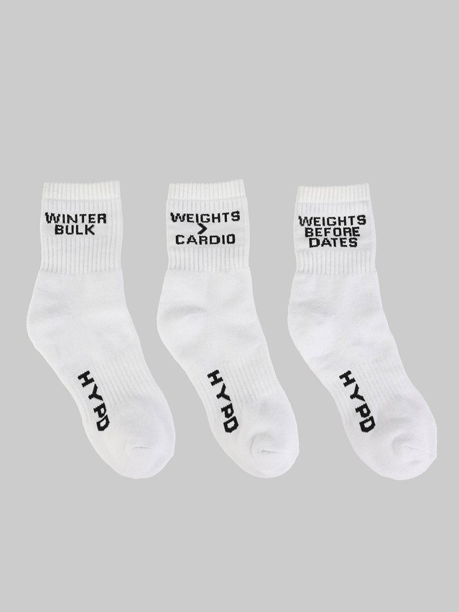White Pack of 3 Socks - HYPD Sports