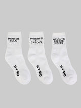 White Pack of 3 Socks - HYPD Sports