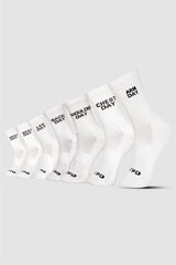 White Pack of 7 Everyday Workout Socks - HYPD Sports