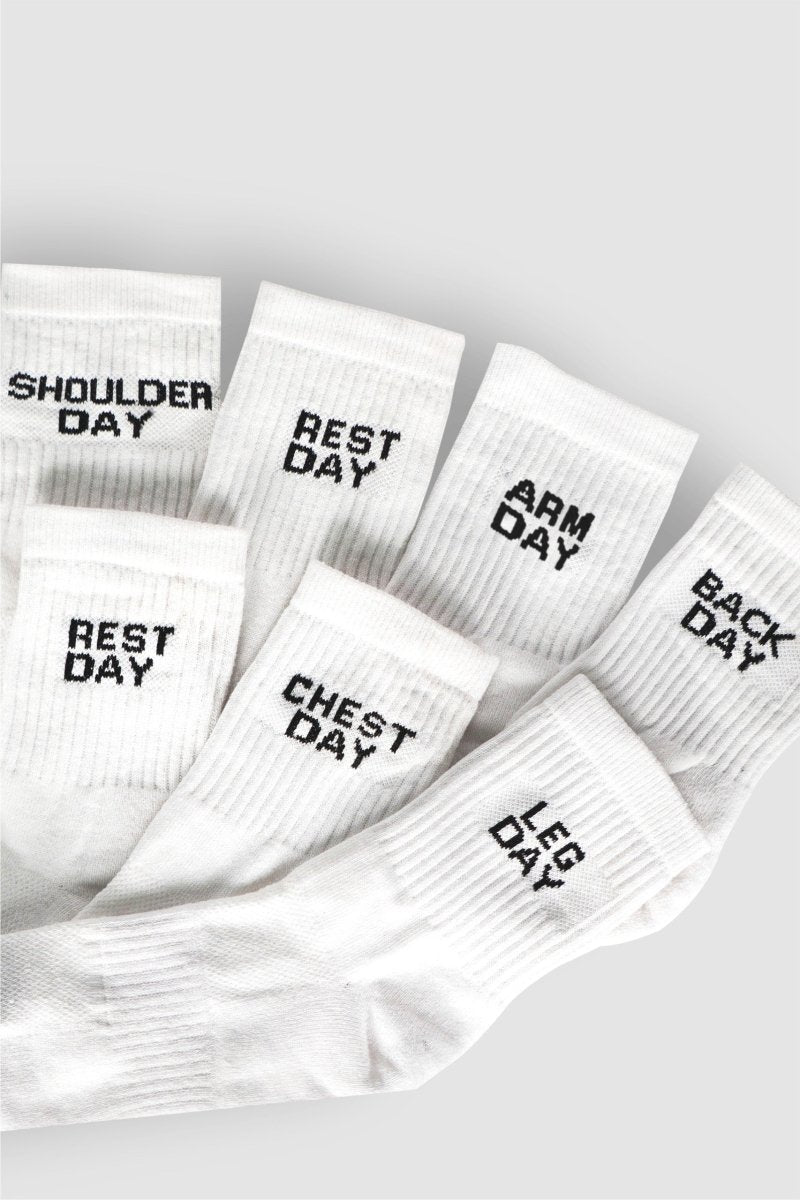 White Pack of 7 Everyday Workout Socks - HYPD Sports