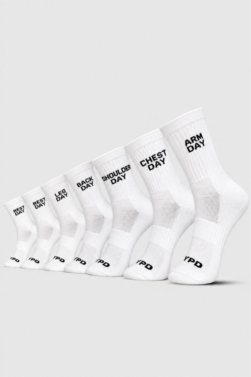 White Pack of 7 Everyday Workout Socks