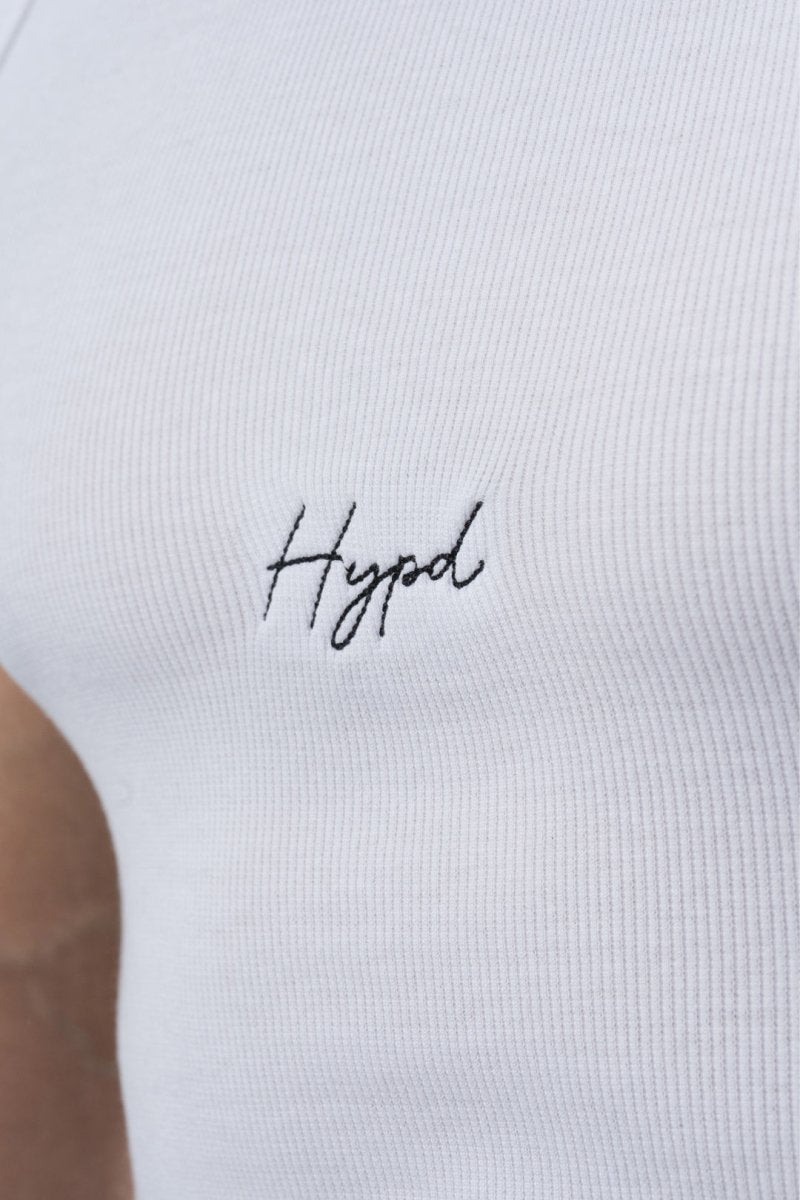 White Signature Ribbed Vest