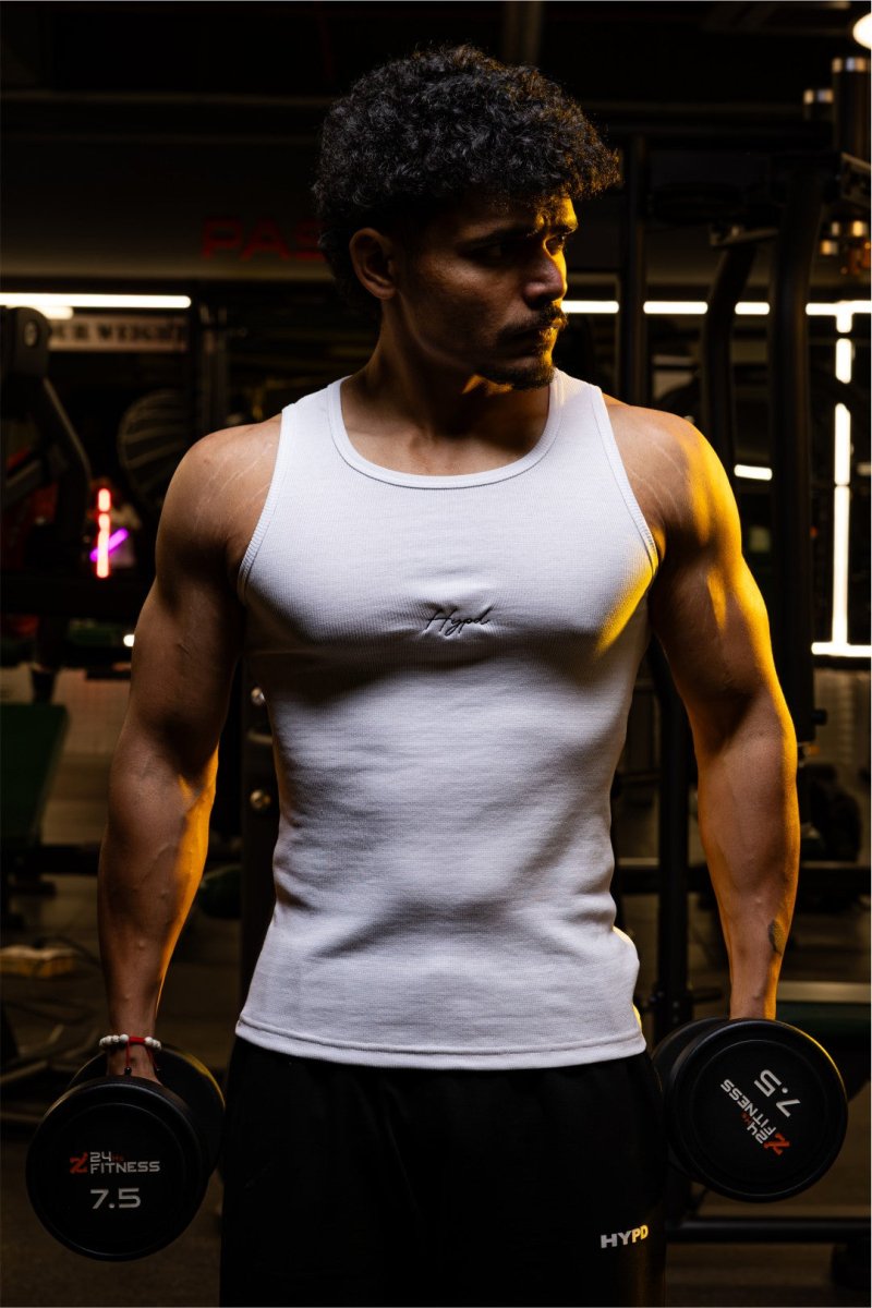 White Signature Ribbed Vest