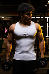 White Signature Ribbed Vest