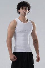 White Signature Ribbed Vest