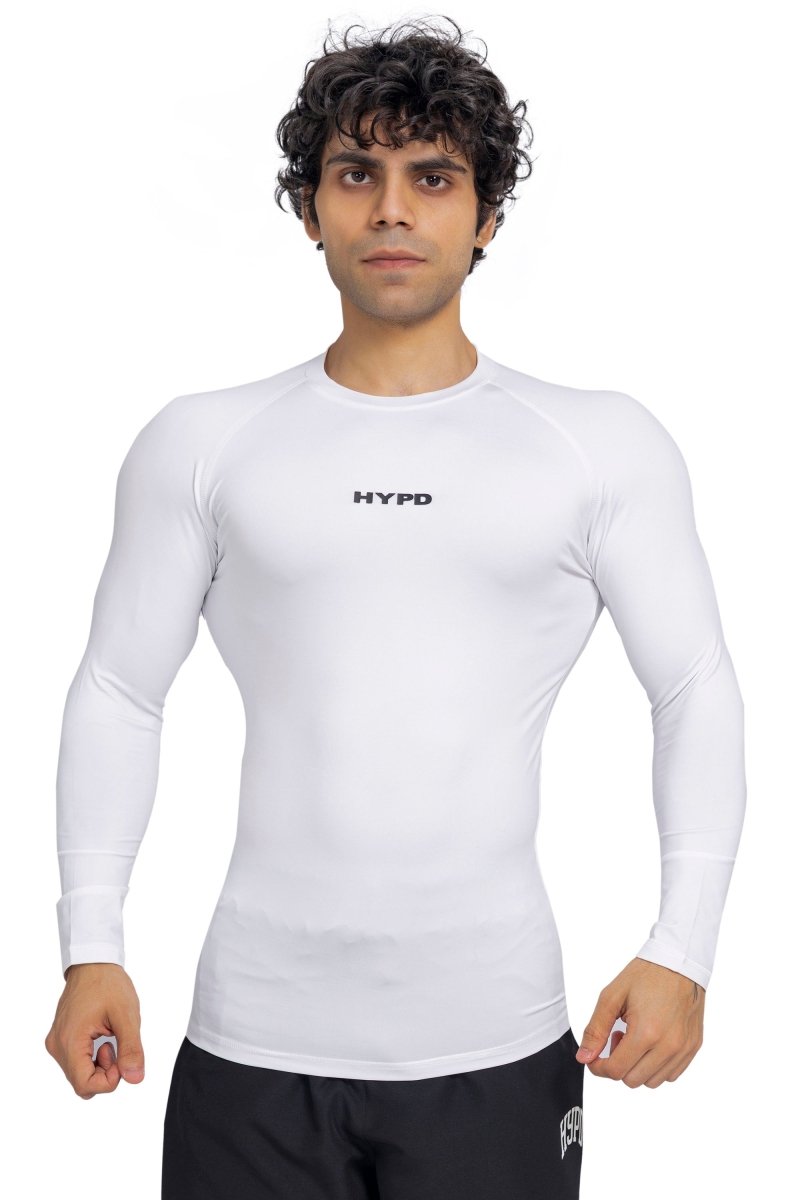 White Stealth Compression T-Shirt Full Sleeves