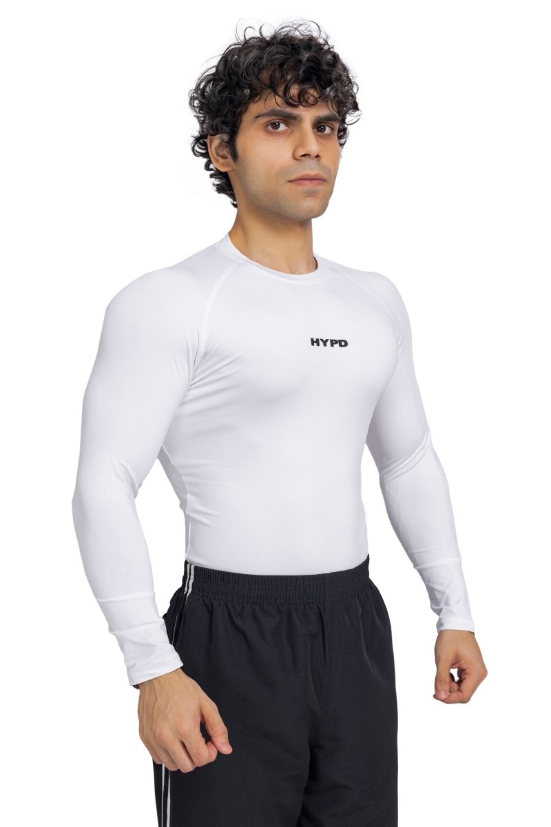 White Stealth Compression T-Shirt Full Sleeves