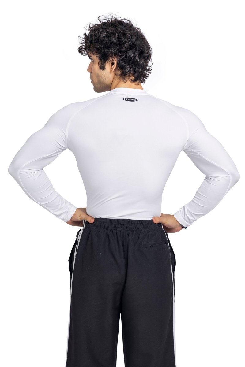 White Stealth Compression T-Shirt Full Sleeves