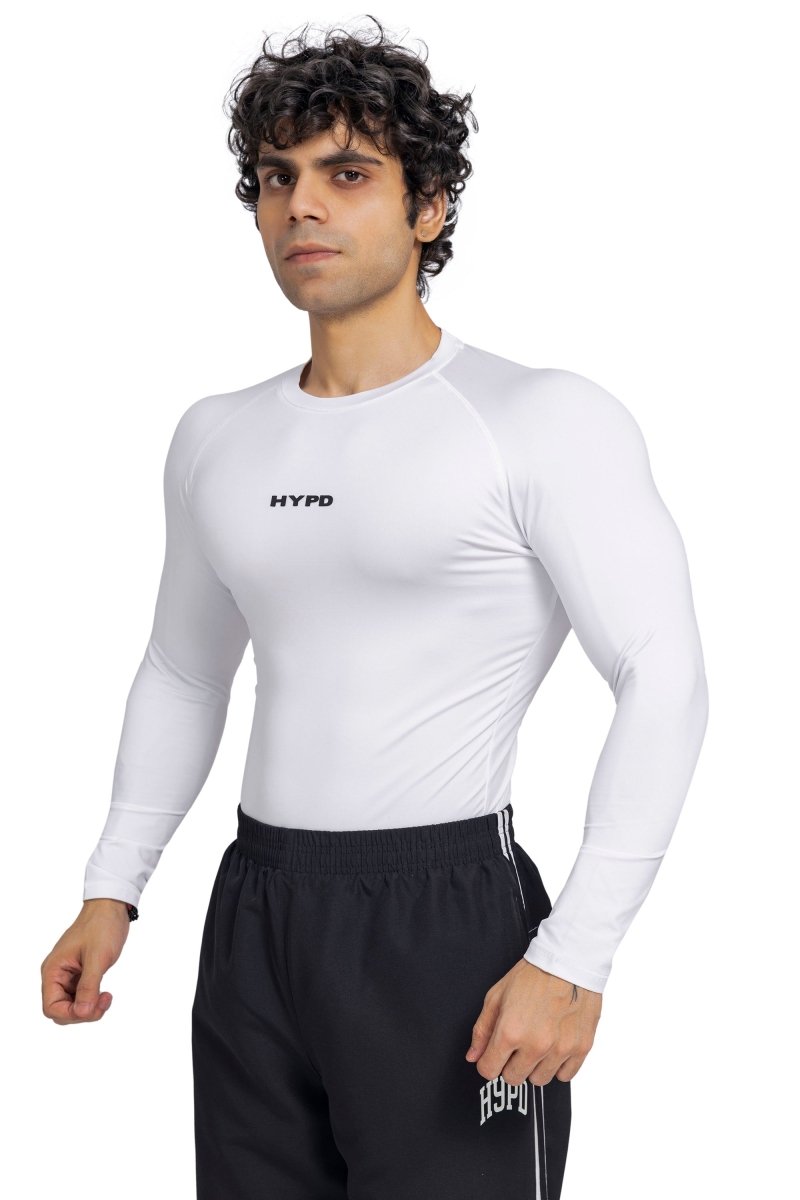 White Stealth Compression T-Shirt Full Sleeves