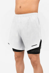 White Velocity 2 in 1 Shorts